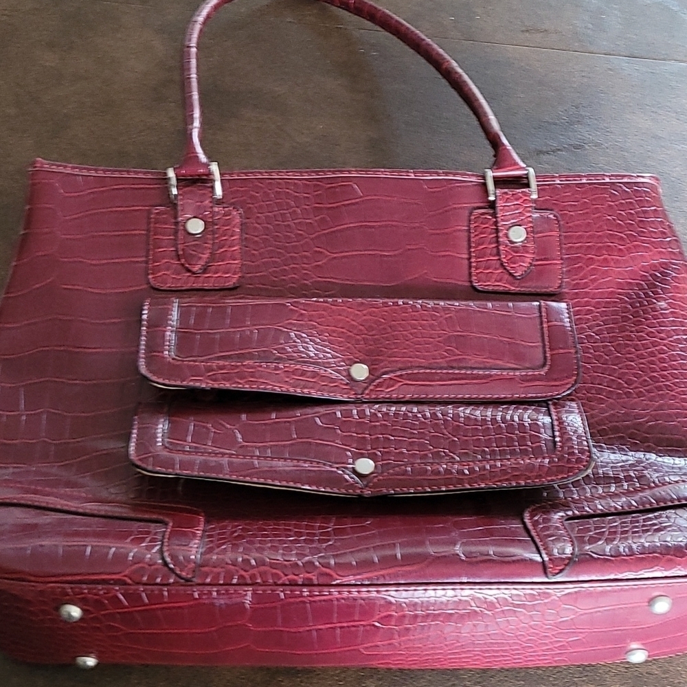Large shoulder bag snake skin pattern